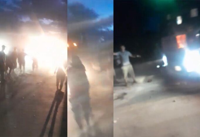 TRANSPORTISTAS LEVANTAN BLOQUEO EN CAMPO PAJOSO POR LA FUERZA