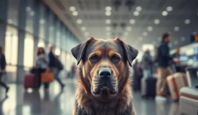 NO LA DEJARON ABORDAR CON SU PERRO Y DECIDIÓ QUITARLE LA VIDA EN EL AEROPUERTO