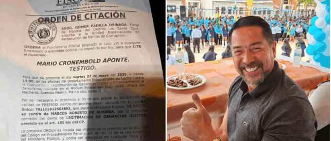 MARIO CRONENBOLD ES CITADO A DECLARAR COMO TESTIGO EN EL CASO ‘TUTA’, QUE INVESTIGA LA PRESENCIA DEL PCC EN BOLIVIA