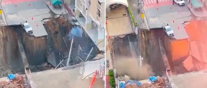 UN ENORME SOCAVÓN FRENTE A UN HOSPITAL DE BANGKOK OBLIGA A EVACUAR PACIENTES Y SUSPENDER SERVICIOS