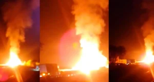 CARRO CISTERNA SE INCENDIA EN LA CARRETERA NUEVA SANTA CRUZ – COCHABAMBA