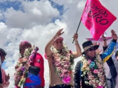 VICEPRESIDENTE EDMAND LARA CUESTIONA A RODRIGO PAZ Y RECHAZA LEY ANTIBLOQUEOS EN ACTO PROSELITISTA EN ORURO