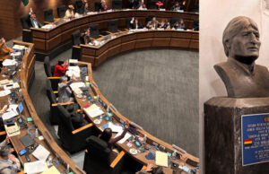 SENADO APRUEBA RETIRO DEFINITIVO DEL BUSTO DE EVO MORALES DE LA ASAMBLEA LEGISLATIVA