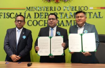 FISCAL GENERAL SUSCRIBE CONVENIOS CON MUNICIPIOS DE COCHABAMBA PARA IMPLEMENTAR LA INTEROPERABILIDAD Y MÉDICOS FORENSES